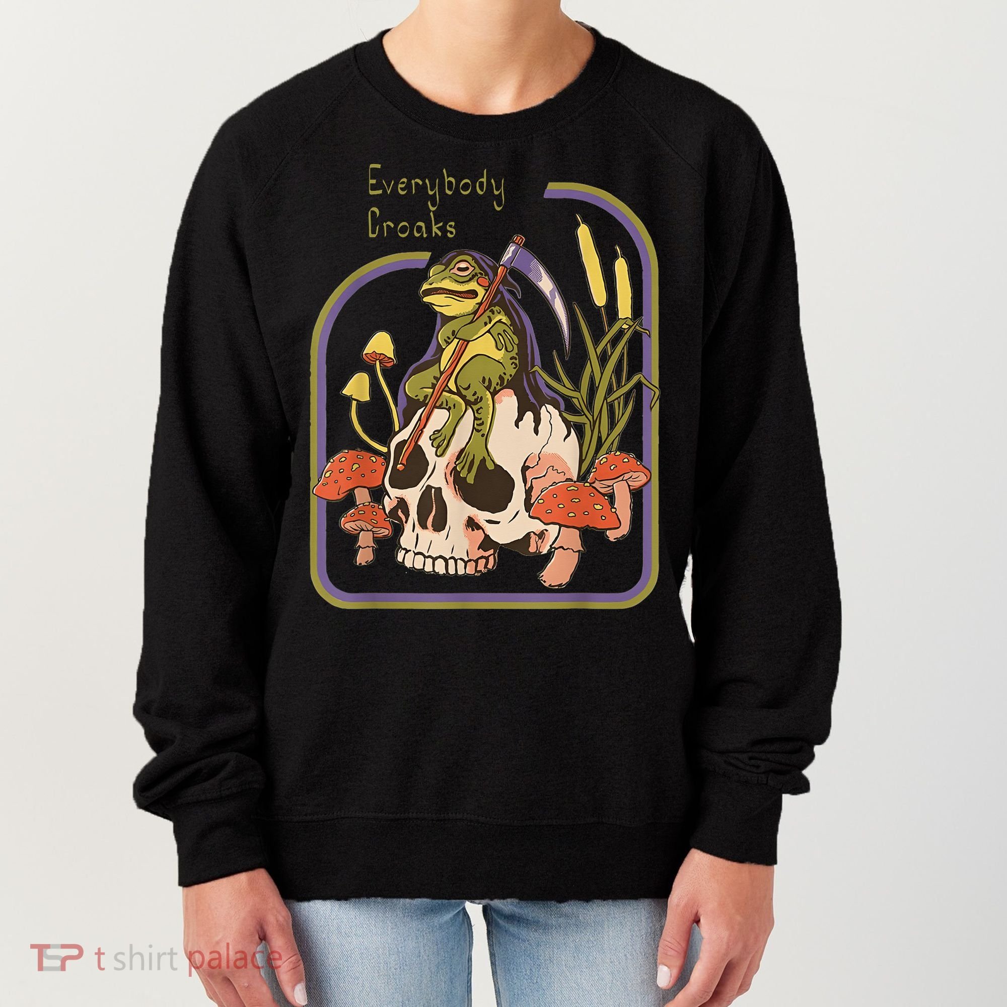 Everybody Croaks Frog Skull Mushroom - Everybody croaks Women's Sweatshirt