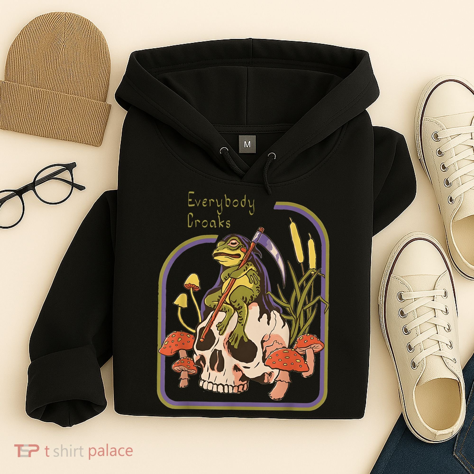 Everybody Croaks Frog Skull Mushroom - Everybody croaks Hoodie