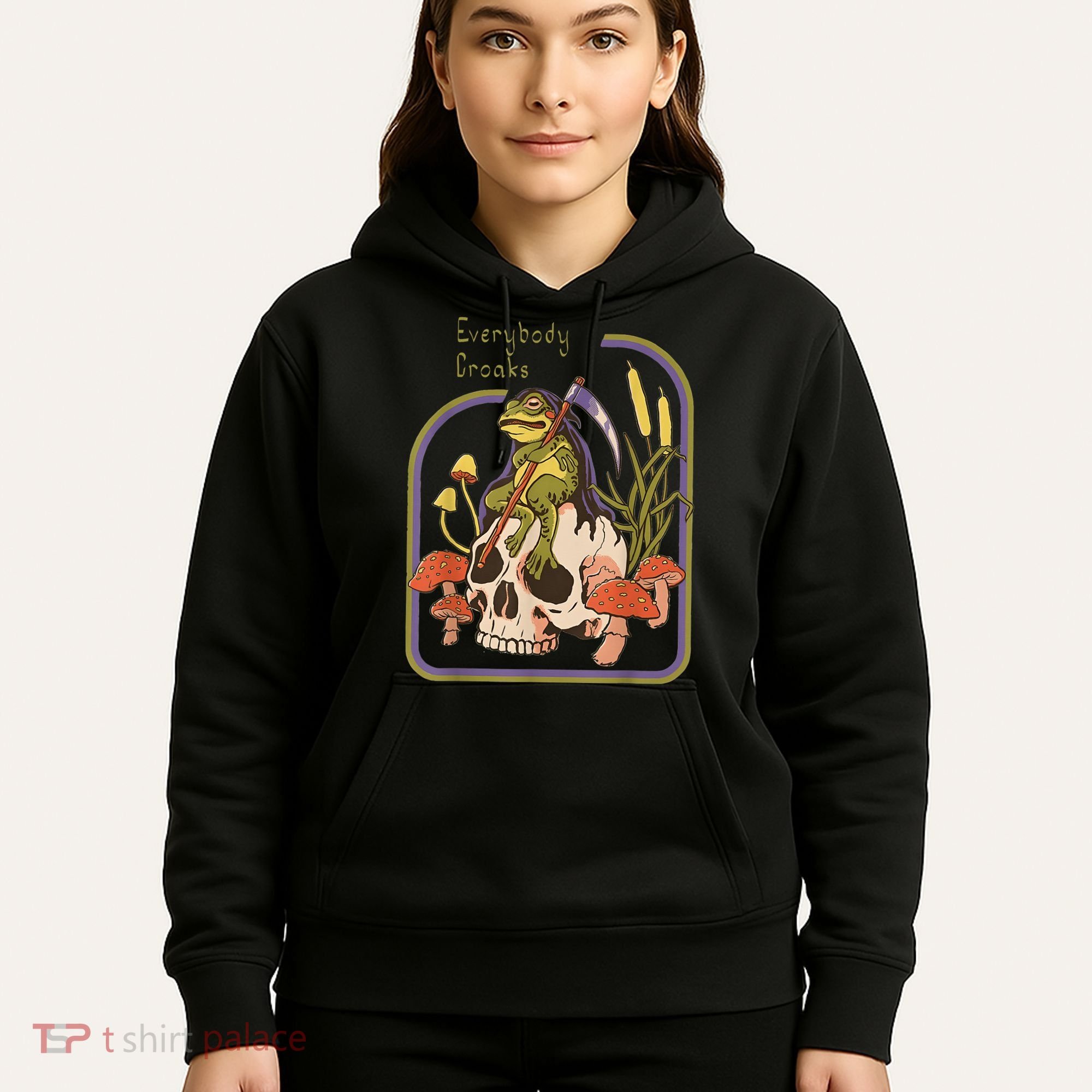 Everybody Croaks Frog Skull Mushroom - Everybody croaks Hoodie