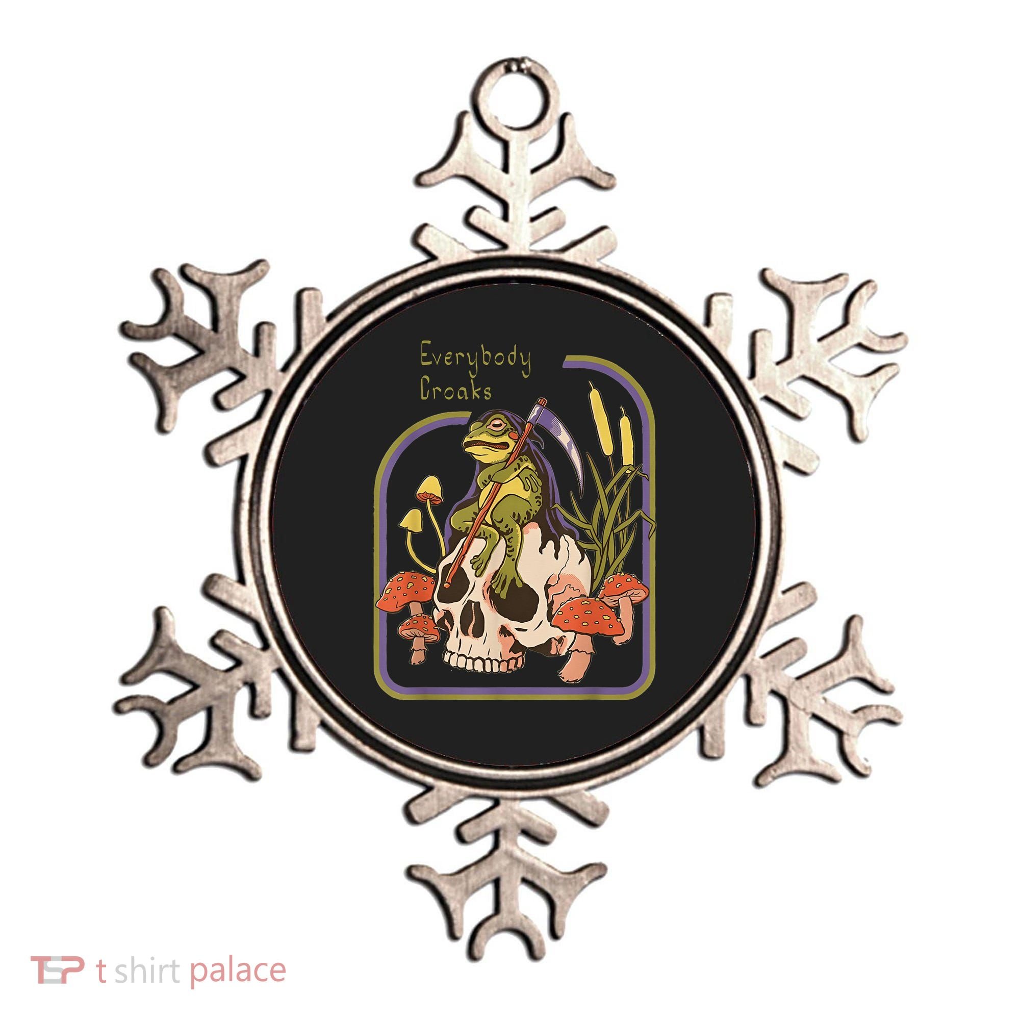 Everybody Croaks Frog Skull Mushroom - Everybody croaks Ornament