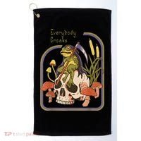 Everybody Croaks Frog Skull Mushroom - Everybody croaks Golf Towel thumb 0