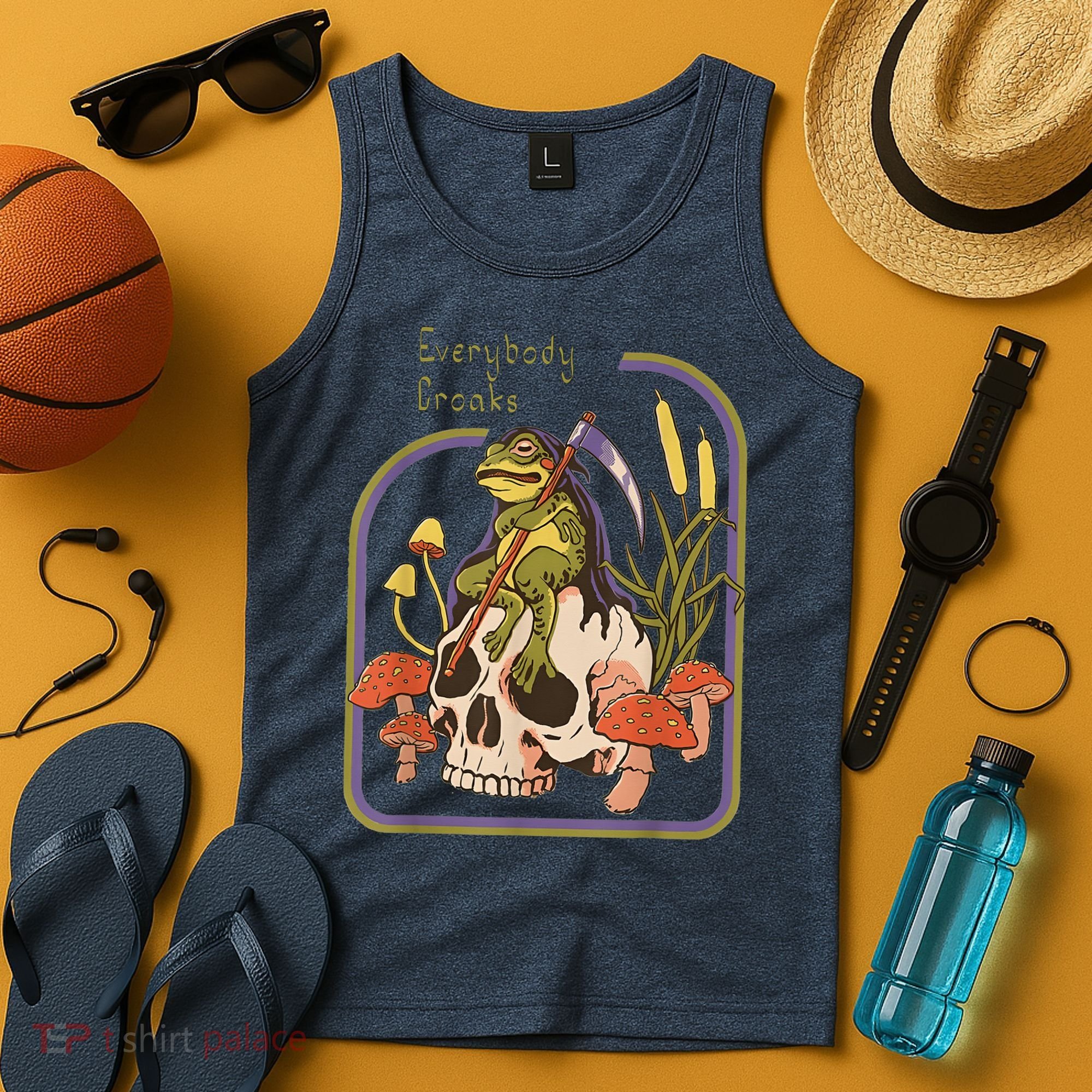 Everybody Croaks Frog Skull Mushroom - Everybody croaks Tank Top