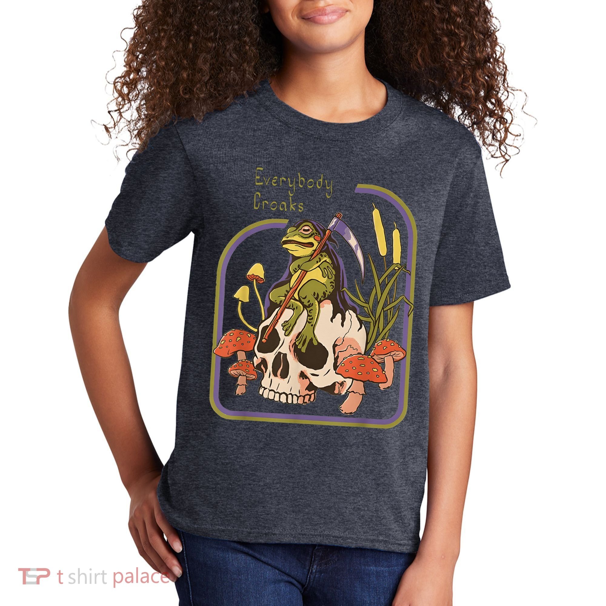 Everybody Croaks Frog Skull Mushroom - Everybody croaks Kids T-Shirt