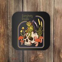 Everybody Croaks Frog Skull Mushroom Everybody croaks Coaster thumb 0