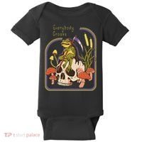 Everybody Croaks Frog Skull Mushroom Everybody croaks Baby Bodysuit thumb 0