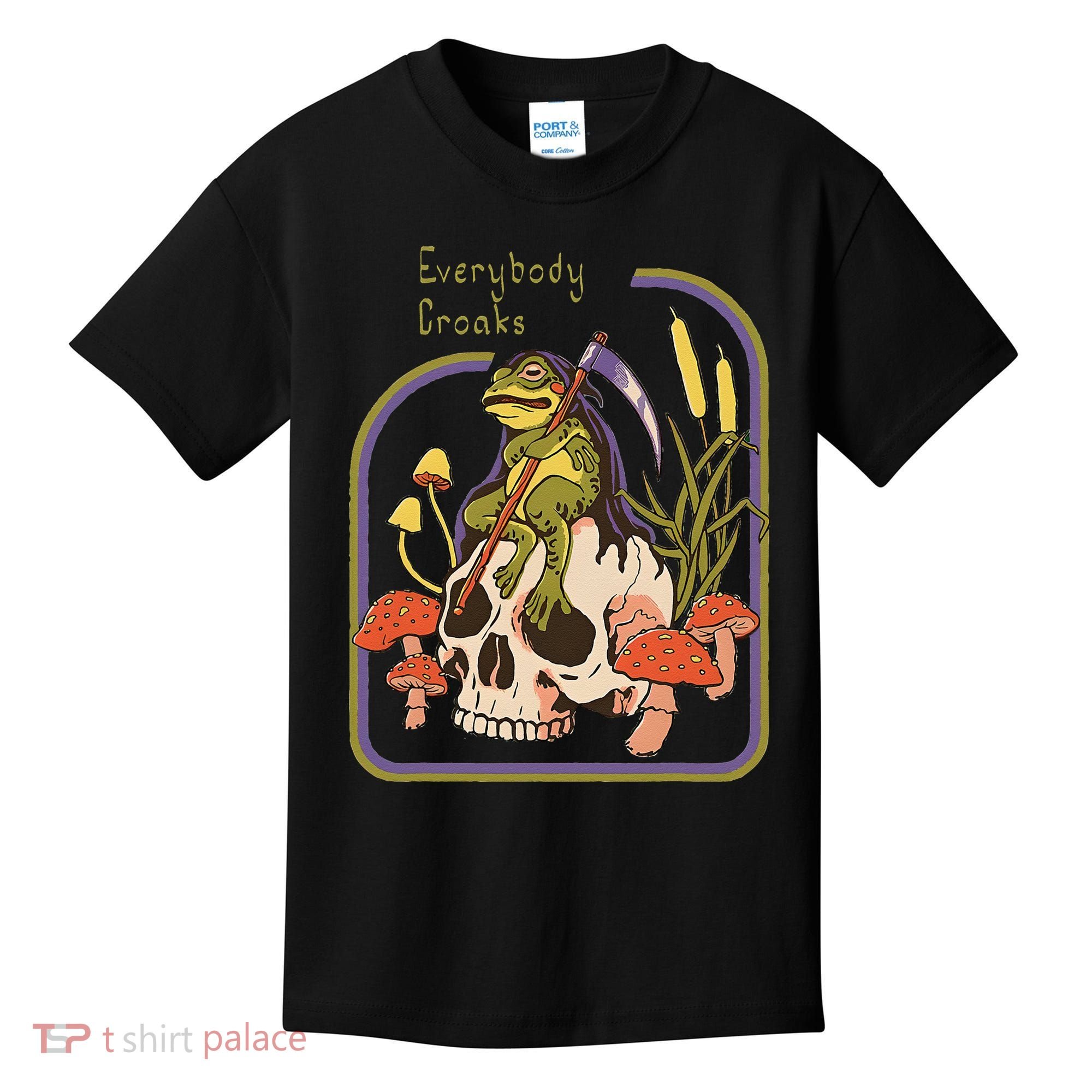 Everybody Croaks Frog Skull Mushroom Everybody croaks Kids T-Shirt
