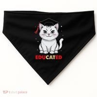 Educated Cat Graduation Cap Last Day Of School USA-Made Doggie Bandana thumb 0