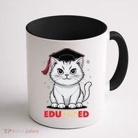 Educated Cat Graduation Cap Last Day Of School Coffee Mug thumb 1