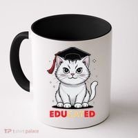 Educated Cat Graduation Cap Last Day Of School Coffee Mug thumb 0