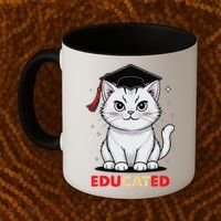 Educated Cat Graduation Cap Last Day Of School Coffee Mug thumb 2