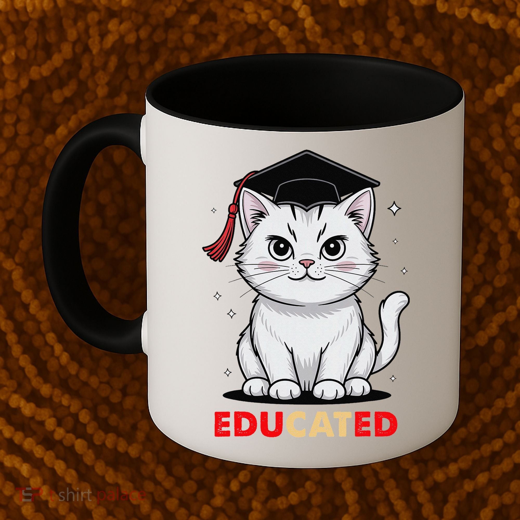 Educated Cat Graduation Cap Last Day Of School Coffee Mug