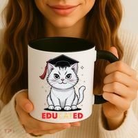 Educated Cat Graduation Cap Last Day Of School Coffee Mug thumb 3