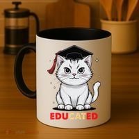 Educated Cat Graduation Cap Last Day Of School Coffee Mug thumb 4