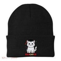 Educated Cat Graduation Cap Last Day Of School Beanie thumb 0