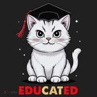 Educated Cat Graduation Cap Last Day Of School Beanie thumb 2