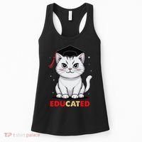 Educated Cat Graduation Cap Last Day Of School Women's Tank Top thumb 0