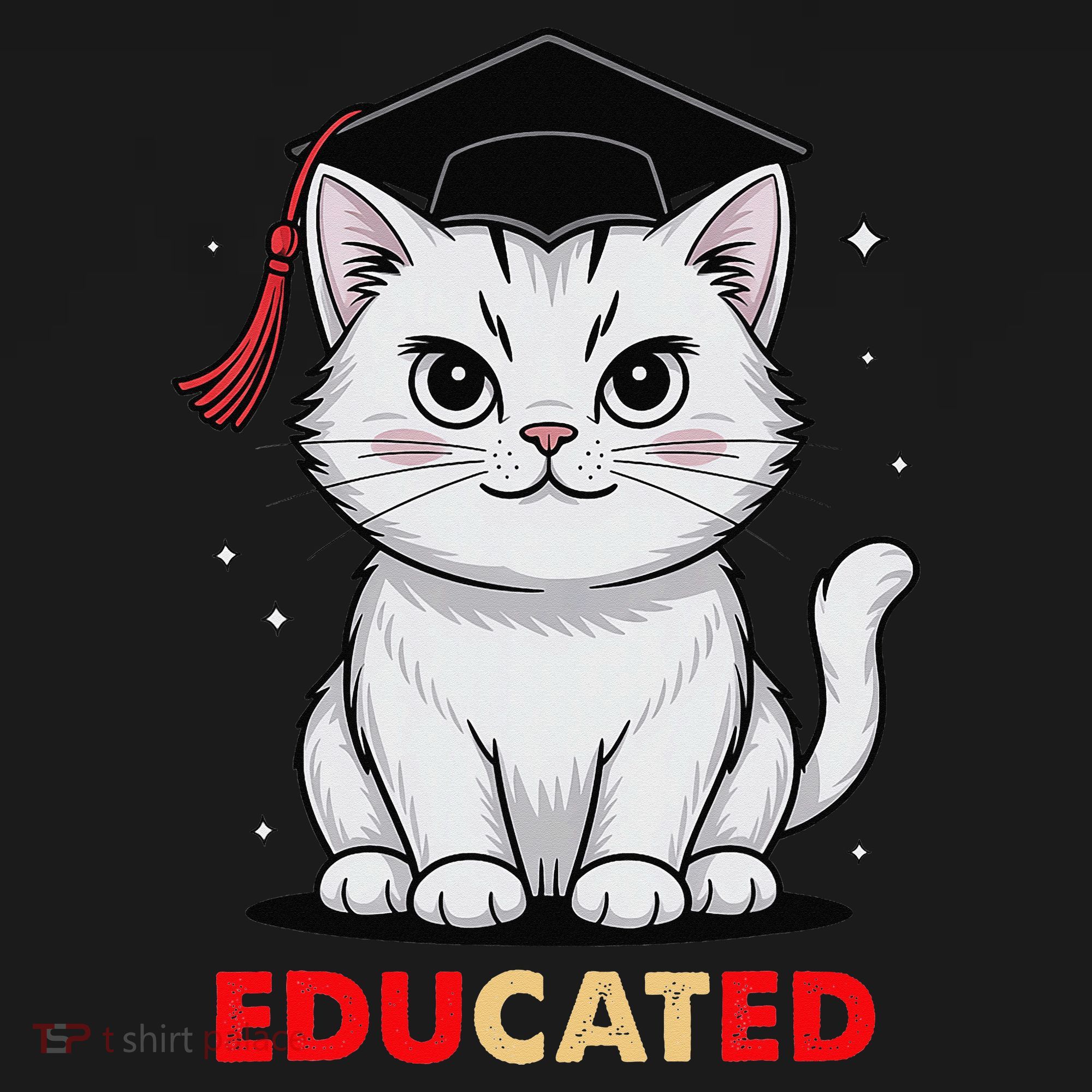 Educated Cat Graduation Cap Last Day Of School Women's Tank Top