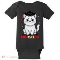 Educated Cat Graduation Cap Last Day Of School Baby Bodysuit thumb 0