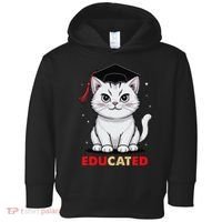 Educated Cat Graduation Cap Last Day Of School Toddler Hoodie thumb 0