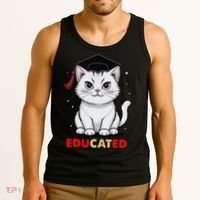 Educated Cat Graduation Cap Last Day Of School Tank Top thumb 3