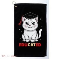 Educated Cat Graduation Cap Last Day Of School Golf Towel thumb 0
