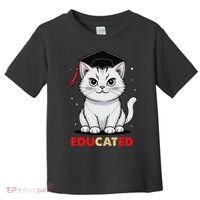 Educated Cat Graduation Cap Last Day Of School Toddler T-Shirt thumb 0