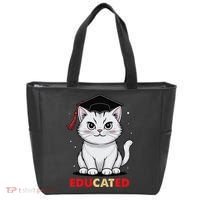 Educated Cat Graduation Cap Last Day Of School Tote Bag thumb 0