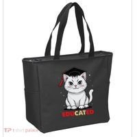 Educated Cat Graduation Cap Last Day Of School Tote Bag thumb 2