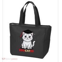 Educated Cat Graduation Cap Last Day Of School Tote Bag thumb 3