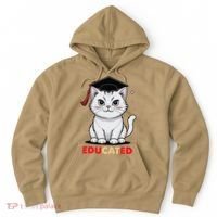 Educated Cat Graduation Cap Last Day Of School Hoodie thumb 0