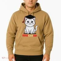 Educated Cat Graduation Cap Last Day Of School Hoodie thumb 2