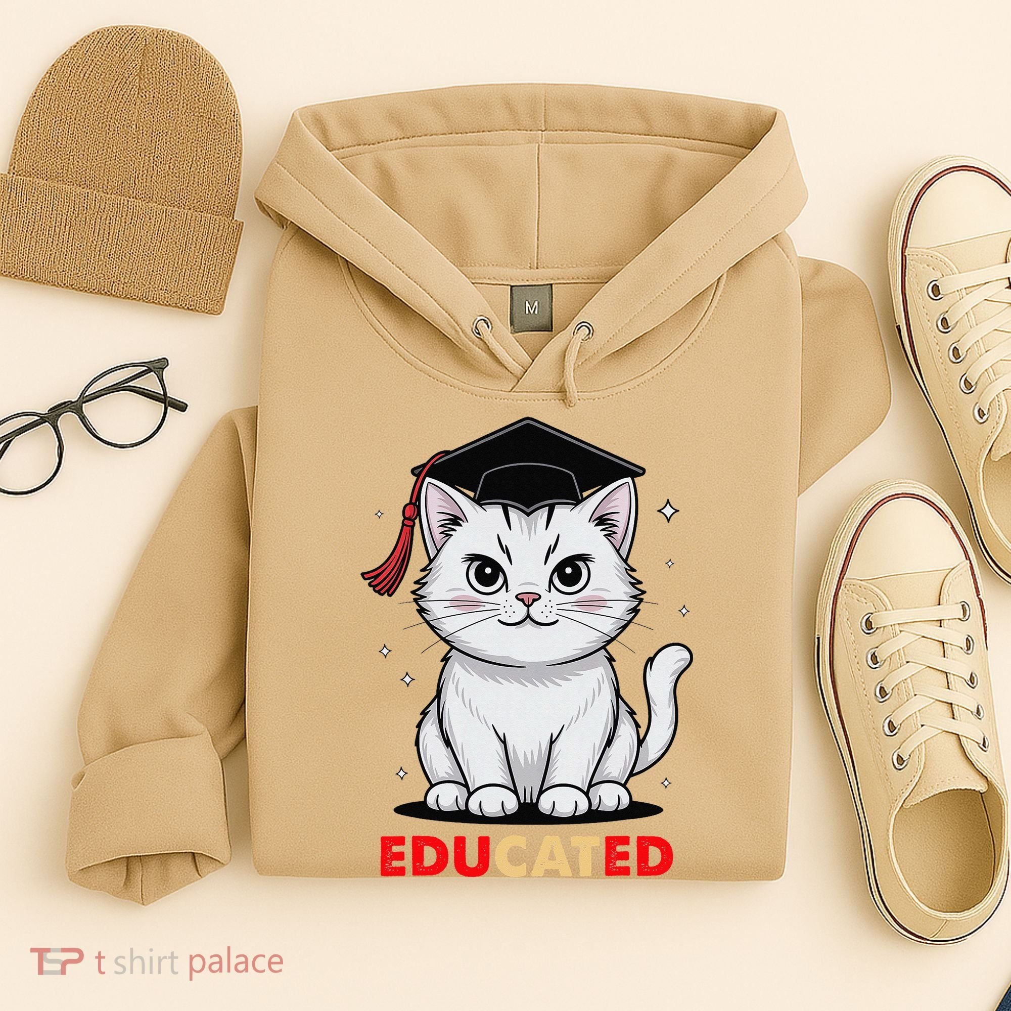 Educated Cat Graduation Cap Last Day Of School Hoodie