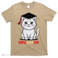 Educated Cat Graduation Cap Last Day Of School T-Shirt thumb 0