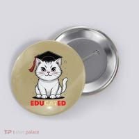 Educated Cat Graduation Cap Last Day Of School Button thumb 0