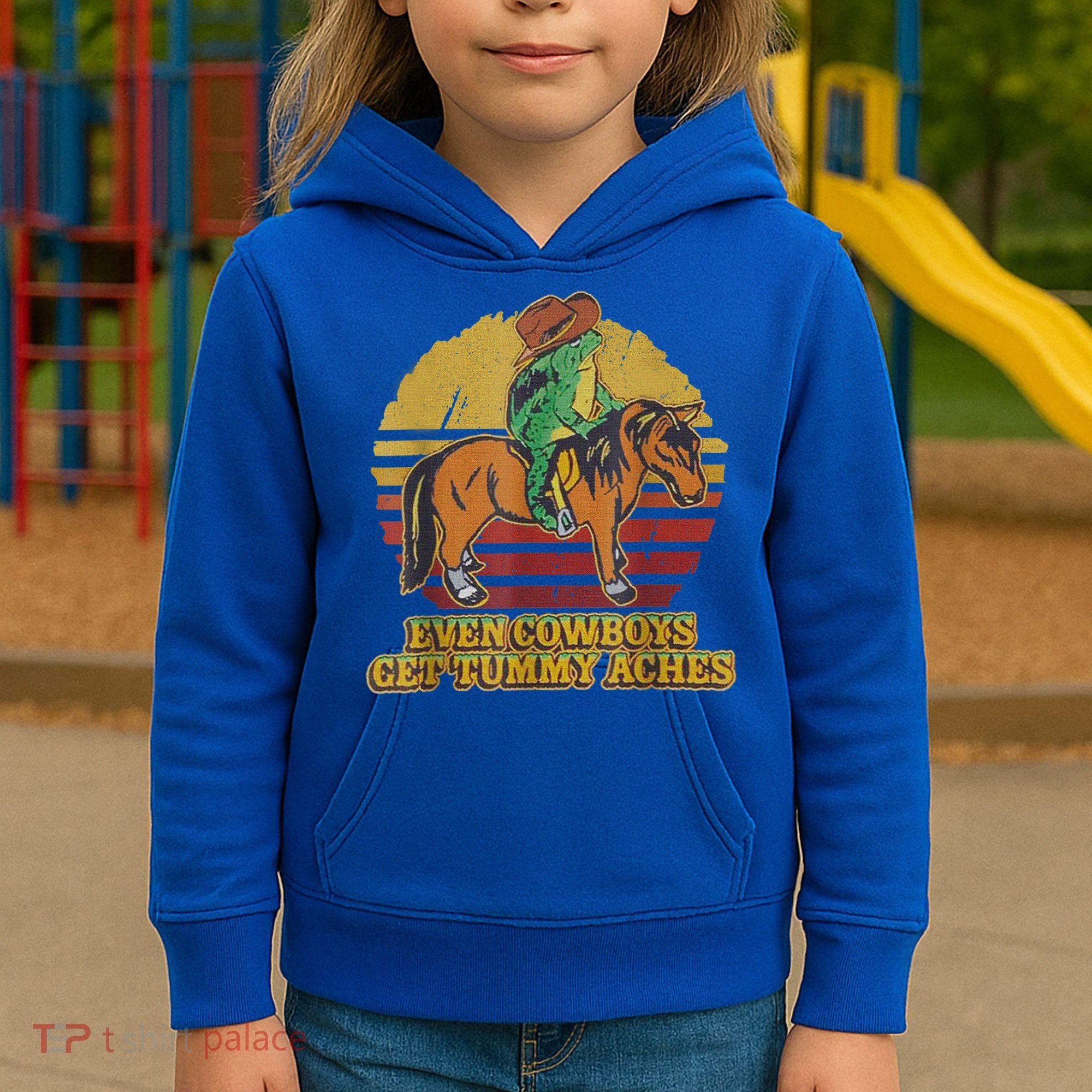 Even Cowboys Get Tummy Aches Kids Hoodie