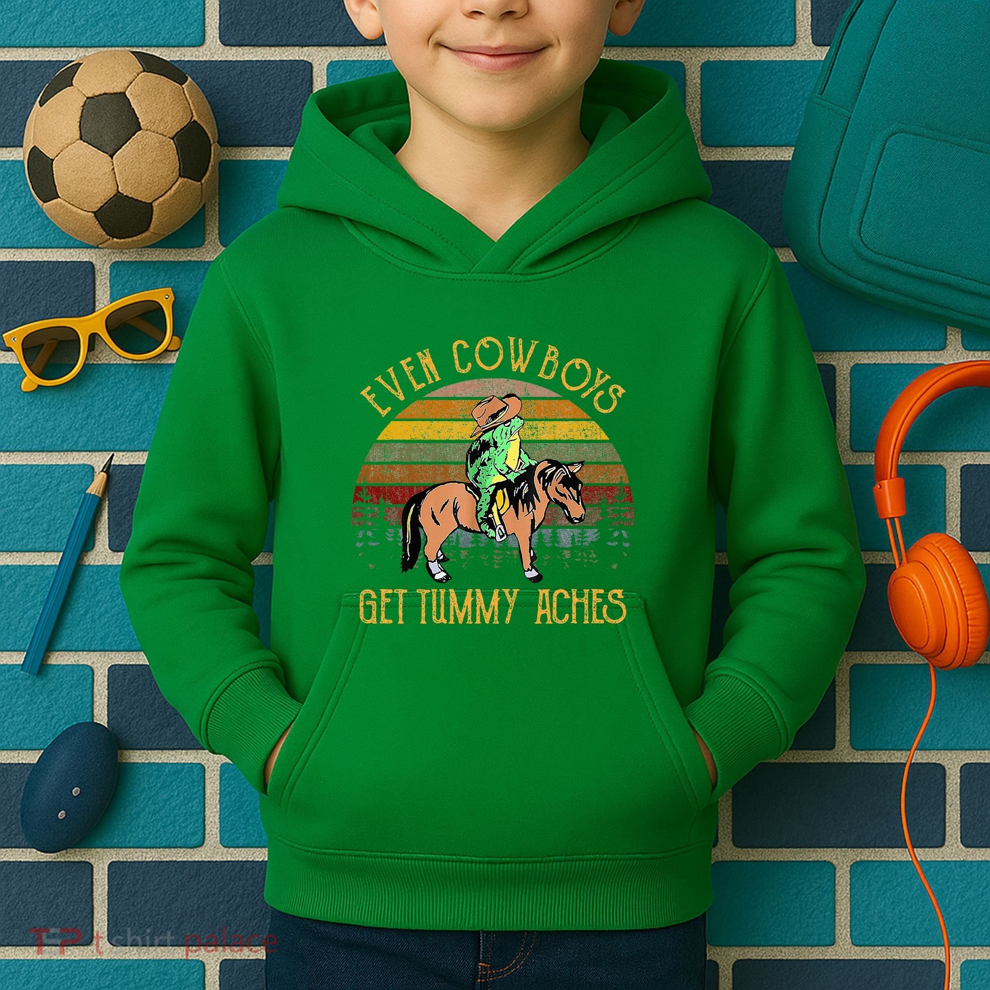 Even Cows Get Tummy Aches Kids Hoodie