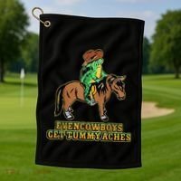 Even Cowboys Get Tummy Aches Golf Towel thumb 1