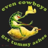 Even Cowboys Get Tummy Aches Frog Wearing Cowboy Hat Women's Sweatshirt thumb 2