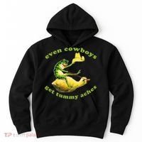 Even Cowboys Get Tummy Aches Frog Wearing Cowboy Hat Hoodie thumb 0