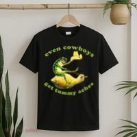 Even Cowboys Get Tummy Aches Frog Wearing Cowboy Hat T-Shirt thumb 2