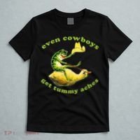 Even Cowboys Get Tummy Aches Frog Wearing Cowboy Hat T-Shirt thumb 5
