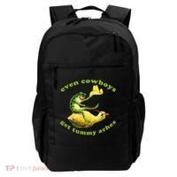 Even Cowboys Get Tummy Aches Frog Wearing Cowboy Hat Backpack thumb 0