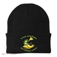 Even Cowboys Get Tummy Aches Frog Wearing Cowboy Hat Beanie thumb 0