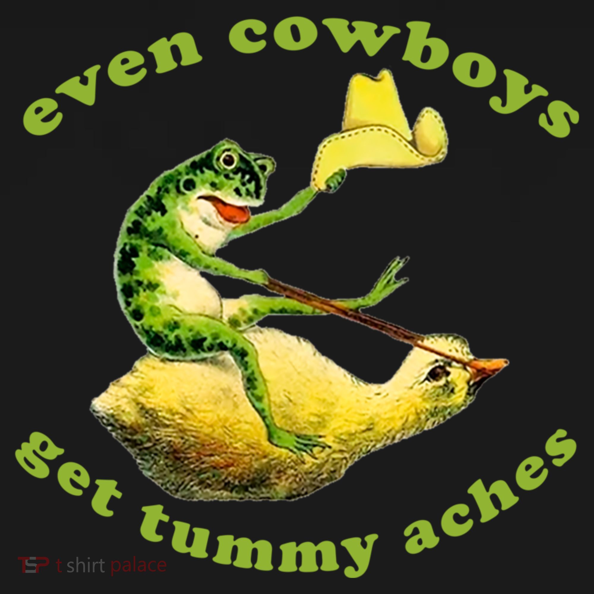 Even Cowboys Get Tummy Aches Frog Wearing Cowboy Hat Women's Hoodie