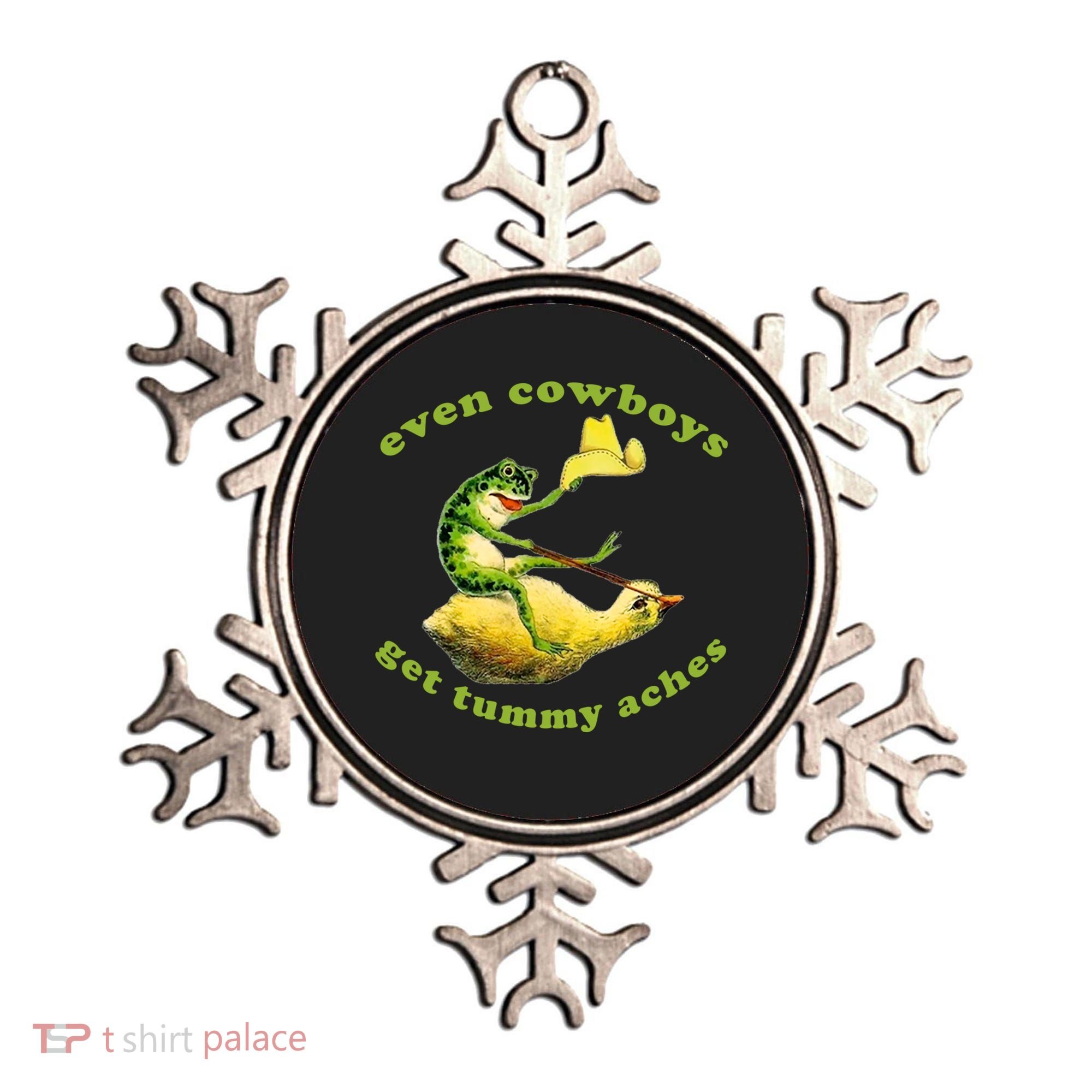 Even Cowboys Get Tummy Aches Frog Wearing Cowboy Hat Ornament