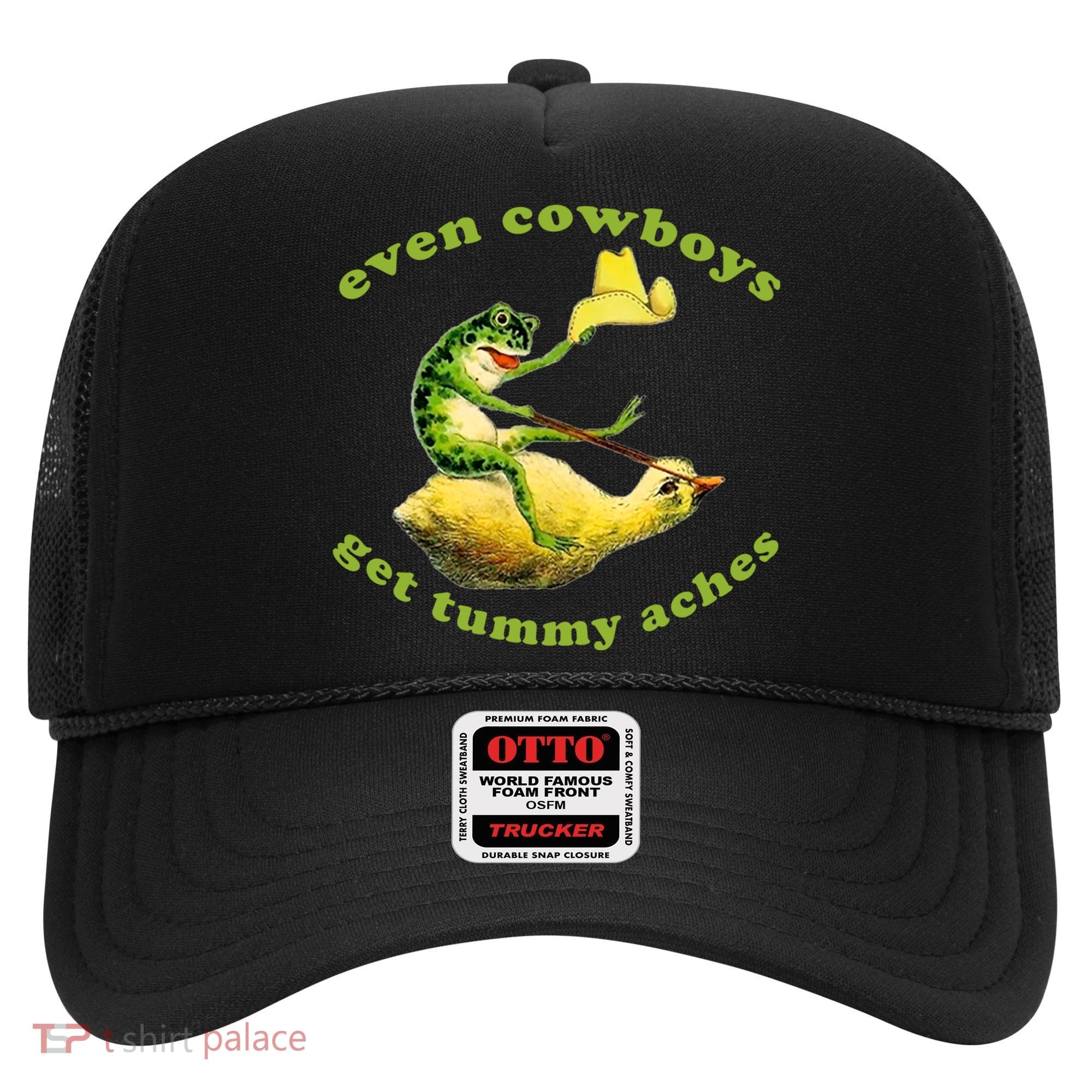 Even Cowboys Get Tummy Aches Frog Wearing Cowboy Hat Hat