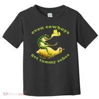 Even Cowboys Get Tummy Aches Frog Wearing Cowboy Hat Toddler T-Shirt thumb 0
