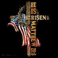 Easter Cross He Is Risen Jesus Christian USA Flag Women Coffee Mug thumb 5