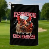 Experienced Cock Handler Funny Oddly Specific Dank Meme Golf Towel thumb 1