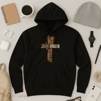 Easter Cross He Is Risen Jesus Christian Happy Easter Hoodie thumb 3